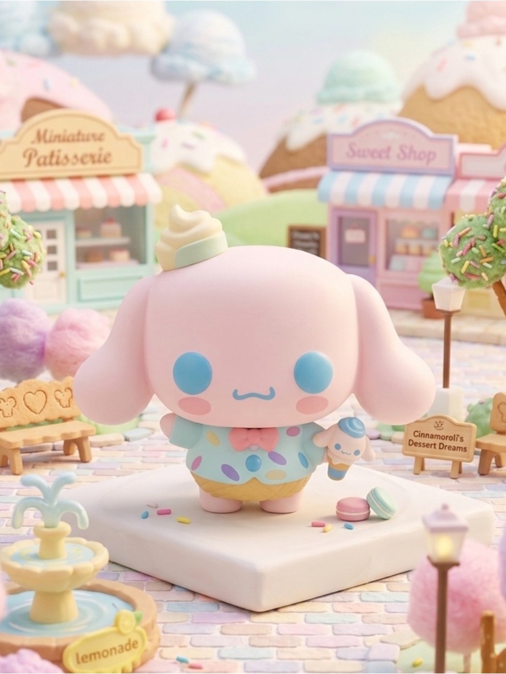 Sanrio Cinnamoroll Pastel Pink and Blur Dessert Collectable Figure
